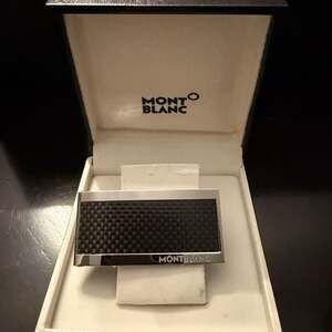 Montblanc Carbon Fiber and Stainless Steel Money Clip with Presentation Box